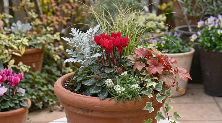 季節の寄せ植え教室 写真1
